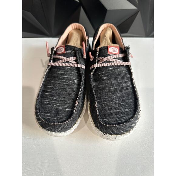 Hey Dude Womens Wendy Funk Jersey Black Pink Slip On Shoes Size 7 - Picture 8 of 13